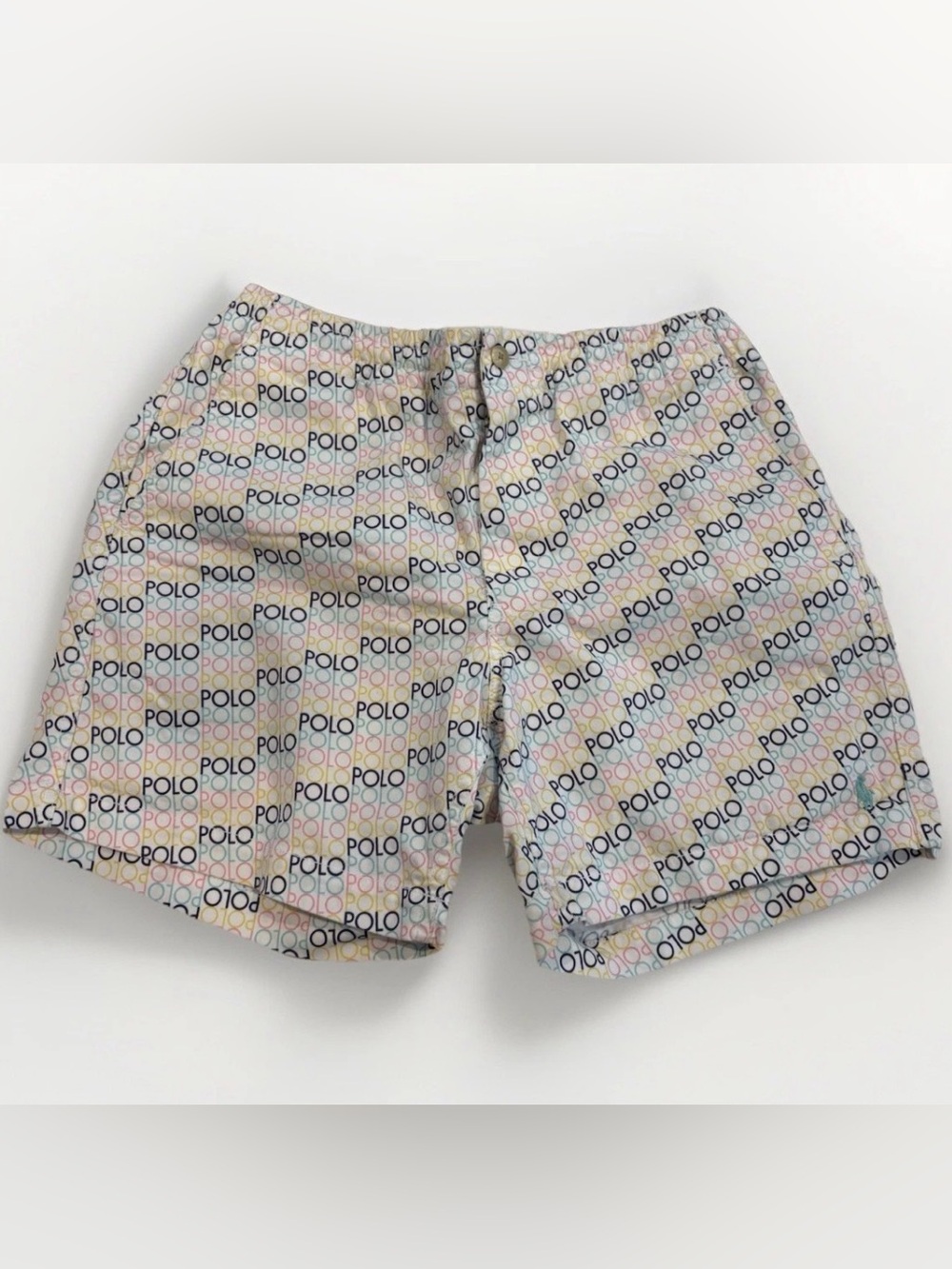 Polo Ralph Lauren Shorts Classic Fit 6in. Size Small All Over Print Spellout AOP